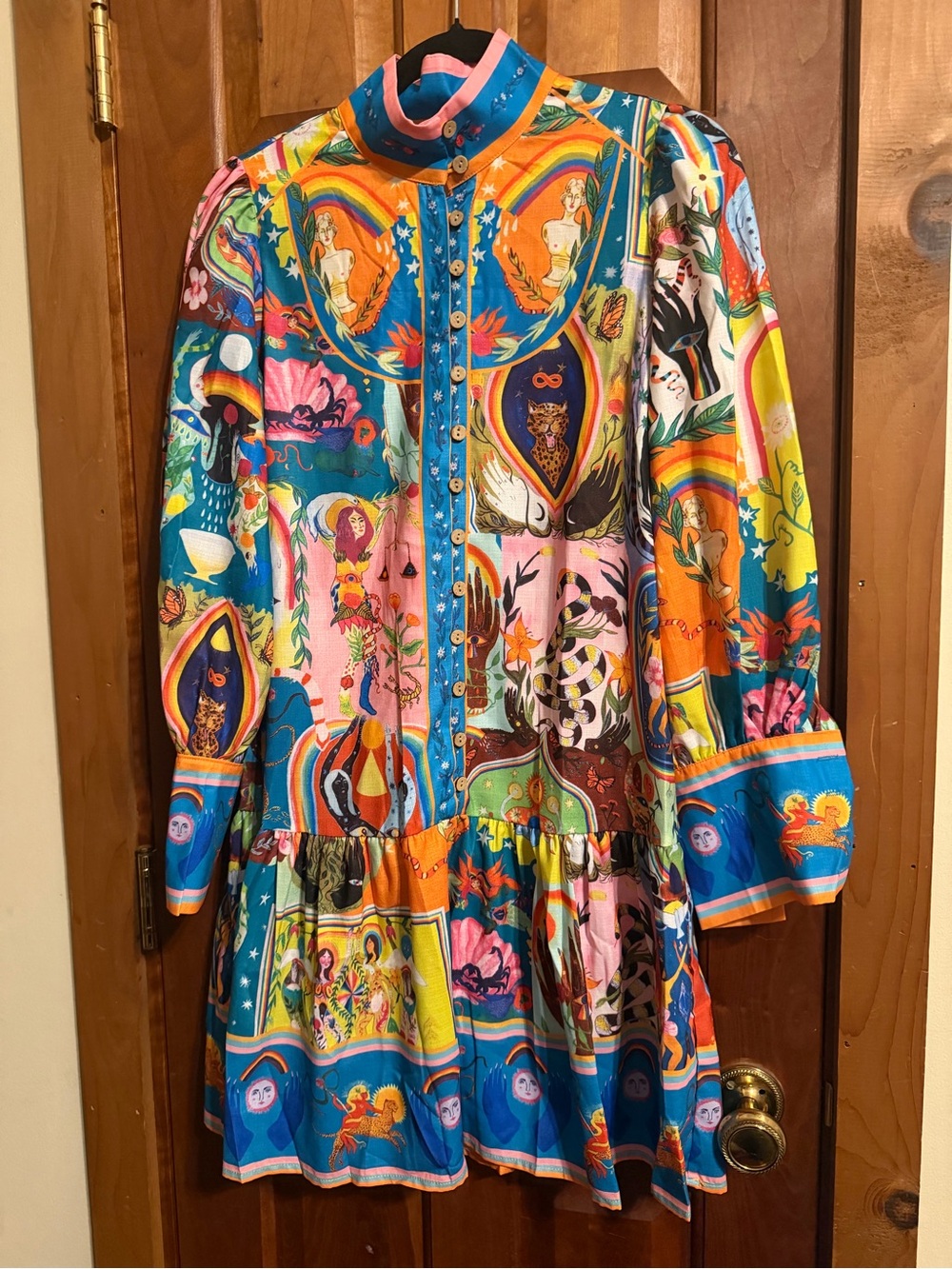 Nice to Meet You Vibrant Multicolor Storybook Print Dress